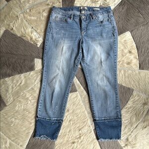 Vintage America Boho Capri Distressed Blue Jeans